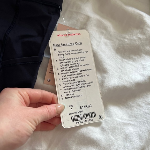 Lululemon Fast & Free Crop II - Picture 2 of 3